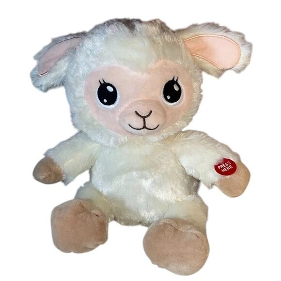 Lullabrites Musical Light Up Bedtime Sitting Lamb Stuffed Animal Plush Jay Play - Picture 1 of 13